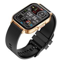 pTron Pulsefit Ace Smartwatch with 2.01" Full Touch Display, Bluetooth Calling, 600 NITS, Metal Frame, 100+ Watch Faces, HR, SpO2, Sports Mode, Voice Assist, 5 Days Battery Life & IP68 (Gold)