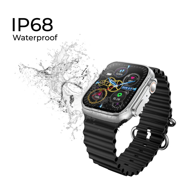 pTron Pulsefit Ethos Smartwatch with 1.85" Full Touch Display, Bluetooth Calling, 600 NITS, Digital Crown, Metal Frame, 100+ Watch Faces, HR, SpO2, Voice Assist & 5 Days Battery Life (Silver)
