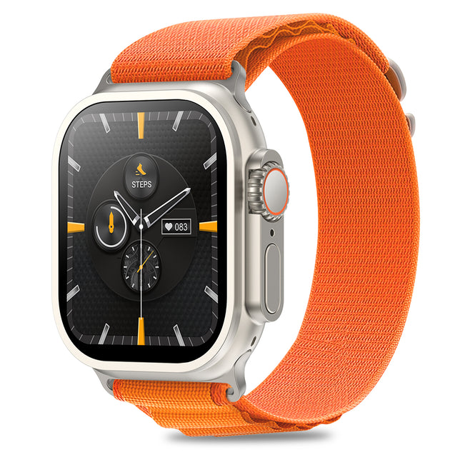 pTron Pulsefit Ultra Smartwatch with Bluetooth Calling, 2.01" Full Touch Display, 650 NITS, Digital Crown, Metal Frame, 100+ Watch Faces, HR, SpO2, Voice Assistant, IP68 & 5 Days Battery Life (Orange)