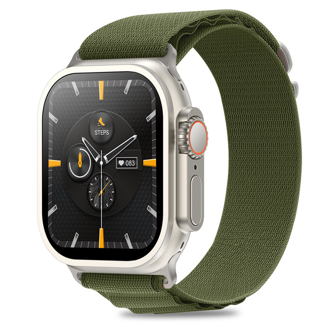 pTron Pulsefit Ultra Smartwatch with Bluetooth Calling, 2.01" Full Touch Display, 650 NITS, Digital Crown, Metal Frame, 100+ Watch Faces, HR, SpO2, Voice Assistant, IP68 & 5 Days Battery Life (Green)