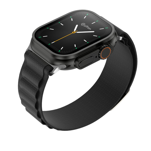 pTron Pulsefit Ultra Smartwatch with Bluetooth Calling, 2.01" Full Touch Display, 650 NITS, Digital Crown, Metal Frame, 100+ Watch Faces, HR, SpO2, Voice Assistant, IP68 & 5 Days Battery Life (Black)