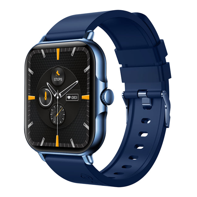 pTron Pulsefit Vibe Smartwatch with 1.85" Full Touch Display, Bluetooth Calling, 600 NITS, Digital Crown, 100+ Watch Faces, HR, SpO2, Sports Mode, Voice Assistant, 5 Days Battery Life & IP68 (Blue)
