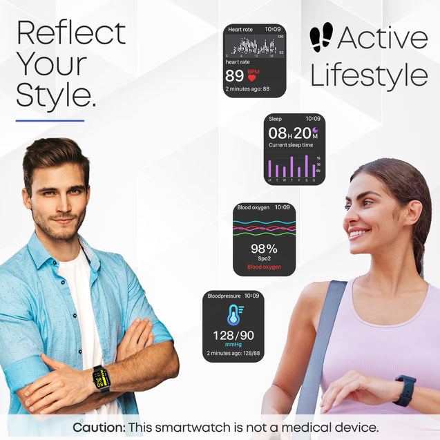 pTron Pulsefit Vibe Smartwatch with 1.85" Full Touch Display, Bluetooth Calling, 600 NITS, Digital Crown, 100+ Watch Faces, HR, SpO2, Sports Mode, Voice Assistant, 5 Days Battery Life & IP68 (Blue)