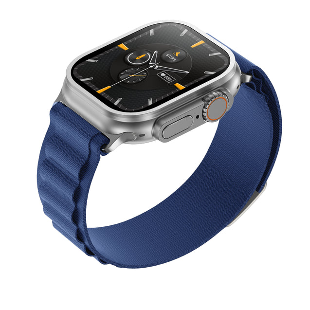 pTron Pulsefit Ultra Smartwatch with Bluetooth Calling, 2.01" Full Touch Display, 650 NITS, Digital Crown, Metal Frame, 100+ Watch Faces, HR, SpO2, Voice Assistant, IP68 & 5 Days Battery Life (Blue)