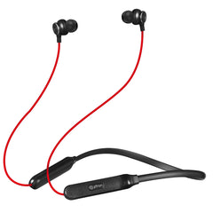 pTron Tangent Duo in Ear Wireless Headphones with Mic, 13mm Driver, Bluetooth V5.2, Dual Device Pairing, Fast Charging Type-C Wireless Neckband, Voice Assistant & IPX4 Water Resistant (Red & Jet Black)