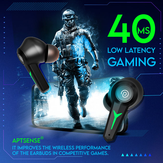 pTron Playbuds 2 TWS Earbuds with Mic (Raven Black)