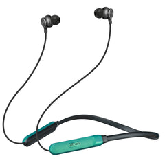pTron Tangent Duo in Ear Wireless Headphones with Mic, 13mm Driver, Bluetooth V5.2, Dual Device Pairing, Fast Charging Type-C Wireless Neckband, Voice Assistant & IPX4 Water Resistant (Jet Black/Green)