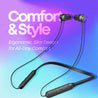 pTron Tangent Duo in Ear Wireless Headphones with Mic, 13mm Driver, Bluetooth V5.2, Dual Device Pairing, Fast Charging Type-C Wireless Neckband, Voice Assistant & IPX4 Water Resistant (Jet Black)
