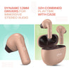pTron Bassbuds NX in Ear TWS Earbuds, TruTalk AI-ENC Calls, 32Hrs Playtime, 13mm Drivers, Bluetooth 5.3 Wireless Headphone, Voice Assistant, Type-C Fast Charging & IPX5 Water Resistant (Brown)