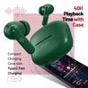 pTron Zenbuds X1 Quad Mic TWS Earbuds, 40hrs Playtime, In-Ear Sensor, TruTalk AI-ENC Calls, 40ms Movie/Music Modes, Bluetooth 5.3 Headphones, TypeC Fast Charging & IPX5 Water Resistant (Forest Green)