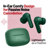 pTron Zenbuds X1 Quad Mic TWS Earbuds, 40hrs Playtime, In-Ear Sensor, TruTalk AI-ENC Calls, 40ms Movie/Music Modes, Bluetooth 5.3 Headphones, TypeC Fast Charging & IPX5 Water Resistant (Forest Green)
