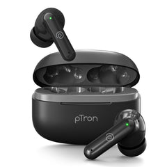 pTron Zenbuds X1 TWS Earbuds with Mic (Jet Black)