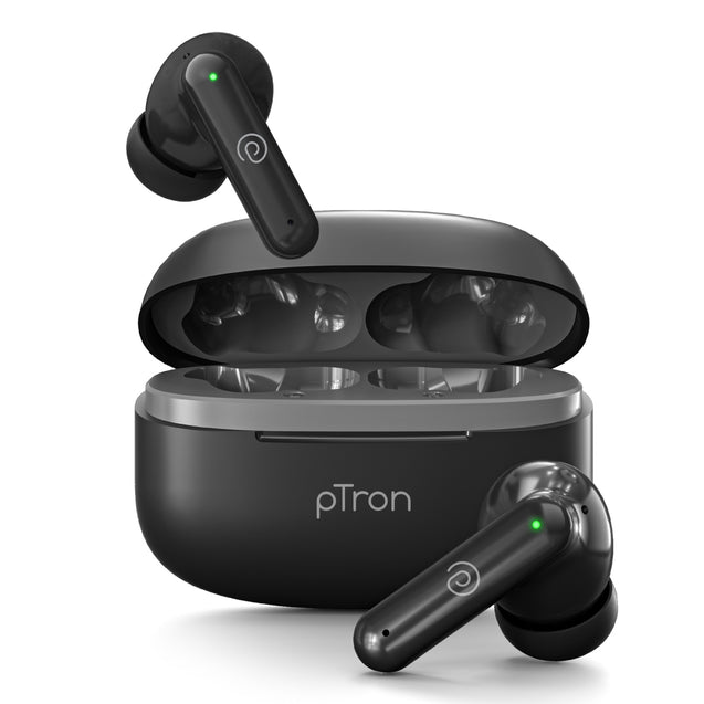 pTron Zenbuds X1 TWS Earbuds with Mic (Jet Black)