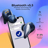 pTron Bassbuds Wave with TruTalk AI-ENC Calls, Movie/Music Modes, Deep Bass, BT5.3 Wireless Headphones, 40Hrs Combined Playtime, in-Ear TWS Earbuds, Touch Control, Type-C Fast Charging & IPX4 (Ash Blue)