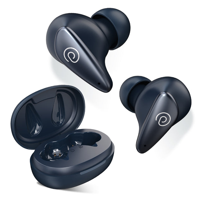 pTron Bassbuds Wave with TruTalk AI-ENC Calls, Movie/Music Modes, Deep Bass, BT5.3 Wireless Headphones, 40Hrs Combined Playtime, in-Ear TWS Earbuds, Touch Control, Type-C Fast Charging & IPX4 (Ash Blue)