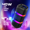 pTron Fusion Quad V2 Party Speaker with Mic (Satin Black)