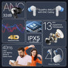 pTron Zenbuds 1 V2 ANC Bluetooth V5.3 in Ear Earbuds, 32Db Quietsound Tech, 13Mm Hyperdrivers with 4D Panaromic Audio, 4 Quadpro ANC Mics, 40Ms Low Latency Game/Music Modes & IPX5 (Snow White)