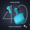 pTron Zenbuds 1 V2 ANC Bluetooth V5.3 in Ear Earbuds, 32Db Quietsound Tech, 13Mm Hyperdrivers with 4D Panaromic Audio, 4 Quadpro ANC Mics, 40Ms Low Latency Game/Music Modes & IPX5 (Maya Blue)