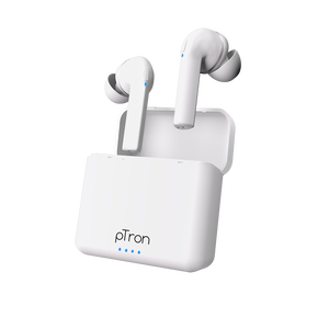 pTron Bassbuds Vista In-Ear TWS Earbuds, HD Mic for Clear Calls, Immersive Audio, Snug-fit Buds, Bluetooth v5.1 with Quick Pairing, Passive Noise Cancelation, Voice Assist & IPX4 (Snow White)