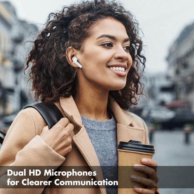 pTron Bassbuds Vista In-Ear TWS Earbuds, HD Mic for Clear Calls, Immersive Audio, Snug-fit Buds, Bluetooth v5.1 with Quick Pairing, Passive Noise Cancelation, Voice Assist & IPX4 (Snow White)