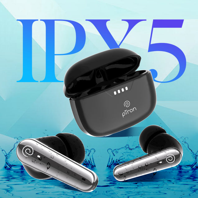 pTron Basspods Tour TWS Earbuds with 3D AudioScape, 45Hrs Playtime, TruTalk AI-ENC Calls, 50ms Low Latency Sync, BT v5.3, Type-C Fast Charging, Voice Asst. & IPX5 Water Resistant (Black)