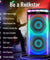 pTron Fusion Party Pro 100W Karaoke Bluetooth Party Speaker with 3M Wired Microphone & Wireless Microphone, Powerful Sound, Echo Control, BT5.0/USB/SD Card/AUX Playback & Remote Control (Satin Black)