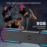 pTron Fusion RB 18W Bluetooth Soundbar Speaker with Pristine Sound, Vibrant RGB Lights, Mini Soundbar for Phone/TV/Laptop/Tablets/Projectors, BT5.3/FM Radio/Aux/TF Card/USB Playback (Royal Black)