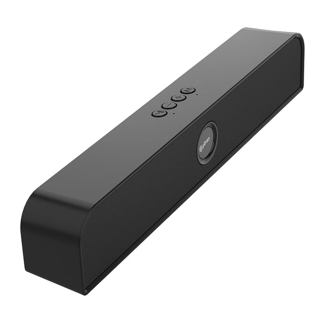 pTron Musicbot Evo 12W Bluetooth Soundbar Speaker with Pristine Sound, 10Hrs Playback Time, Mini Soundbar for Phone/TV/Laptop/Tablets/Projectors, Multiple Play Modes BT5.0/Aux/TF Card/USB (Satin Black)