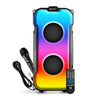 pTron Fusion Party V3 40W Karaoke Bluetooth Party Speaker with Punchy Sound, 3 mtr Wired Mic, Dual Drivers, RGB Lights, BT5.0/USB/SD Card/Aux Playback, Auto TWS Function & Remote Control (Jet Black)