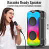pTron Fusion Party V3 40W Karaoke Bluetooth Party Speaker with Punchy Sound, 3 mtr Wired Mic, Dual Drivers, RGB Lights, BT5.0/USB/SD Card/Aux Playback, Auto TWS Function & Remote Control (Jet Black)