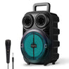 pTron Fusion Stage 20W Bluetooth Party Speaker with Wired Karaoke Mic, Pristine Sound, 20Hrs Playtime, LED Lights, Multiple Play Modes BT5.2/AUX/USB/Micro SD Card & Integrated Controls (Coal Black)