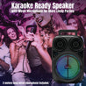 pTron Fusion Stage 20W Bluetooth Party Speaker with Wired Karaoke Mic, Pristine Sound, 20Hrs Playtime, LED Lights, Multiple Play Modes BT5.2/AUX/USB/Micro SD Card & Integrated Controls (Coal Black)