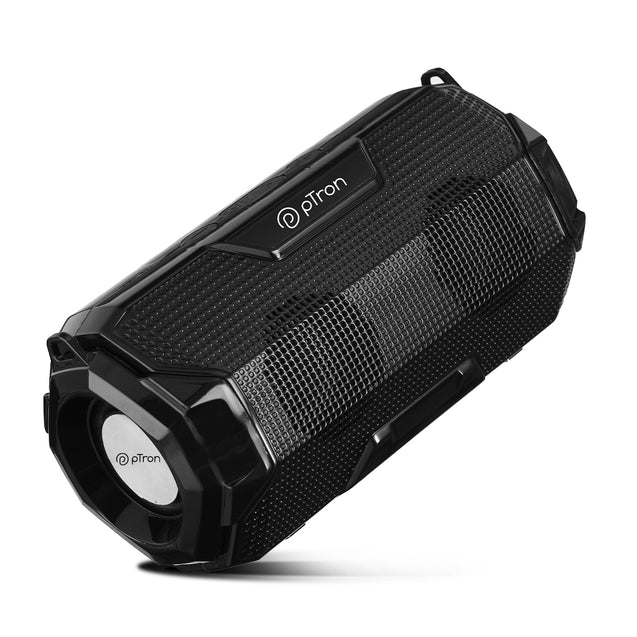 pTron Fusion Rock V2 16W Portable Bluetooth Speaker with Punchy Sound, 6Hrs Playtime, Speaker for Phone/Laptop/Tablets/Projectors, BT5.0/Aux/TF Card/USB Drive Playback & TWS Function (Black)