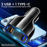pTron Bullet Pro 36W Type-C/PD 3 Port Fast Car Charger Adapter, Compatible with All Smartphones, Tablets & Other USB Powered Devices (Pearl Black)