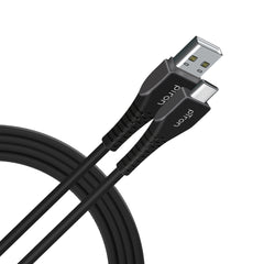 pTron USB-A to Type-C 2.4A Fast Charging Cable compatible with Android Phones/Tablets, 480mbps Data Transfer Speed, Made in India, Solero T241 Tangle-free Type-C USB Cable (Round, 1M, Jet Black)