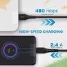pTron USB-A to Type-C 2.4A Fast Charging Cable compatible with Android Phones/Tablets, 480mbps Data Transfer Speed, Made in India, Solero T241 Tangle-free Type-C USB Cable (Round, 1M, Jet Black)