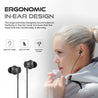 pTron Boom Play In-Ear Type C Wired Headphones with Mic, 10mm Drivers for Pristine Audio, 1.2m Tangle-free Cable, In-line Controls, Snug-fit Metal Buds & Wide Compatibility (Jet Black)