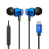pTron Boom Play In-Ear Type C Wired Headphones with Mic, 10mm Drivers for Pristine Audio, 1.2m Tangle-free Cable, In-line Controls, Snug-fit Metal Buds & Wide Compatibility (Bold Blue)