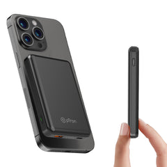 pTron MagSafe Magnetic Wireless 10000mAh Fast Charging Slim Power Bank, Strong Magnet, 22.5W Output, Compatible with iPhone 12, 13, 14, 15, 16, Android & Other Qi Enabled Devices, Dynamo Flash (Black)