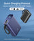pTron Dynamo Ultima 20000mAh Pocket Size Nano Power Bank, 22.5W Superfast Charging, 20W Type-C/PD Fast Charging, Built-in Type C Cable, Also Supports VOOC/Wrap/Dash/QC3.0/PPS Charge Protocols (Blue)