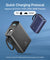 pTron Dynamo Ultima 20000mAh Pocket Size Nano Power Bank, 22.5W Superfast Charging, 20W Type-C/PD Fast Charging, Built-in Type C Cable, Also Supports VOOC/Wrap/Dash/QC3.0/PPS Charge Protocols (Black)