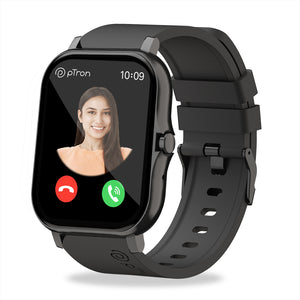 pTron Pulsefit P261 Smartwatch with BT Calling, 1.7" Full Touch Display, 500 NITs Screen, Heart Rate Monitor, SpO2, 100+ Watch Faces, Notifications, 5 Days Runtime, Sports Mode & IP68 Waterproof (Black)