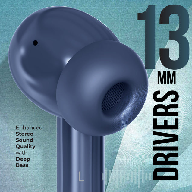 pTron Zenbuds Evo X1 Max in-Ear TWS Earbuds, 200 Hours Playtime, Emergency Power Bank, Quad Mic & TruTalk ENC for Calls, 13mm Drivers, 40ms Low Latency, BT v5.3, Type-C Fast Charging (Navy Blue)