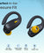 pTron Bassbuds Sports V2 TWS Earbuds, Built-in HD Mic for Clear Calls, 32Hrs Playtime, BT v5.1 Headphones with Deep Bass, Ergonomic Hook Design & IPX4 Water/Sweat Resistant (Jet Black & Yellow)