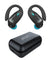 pTron Bassbuds Sports V2 TWS Earbuds, Built-in HD Mic for Clear Calls, 32Hrs Playtime, BT v5.1 Headphones with Deep Bass, Ergonomic Hook Design & IPX4 Water/Sweat Resistant (Jet Black & Blue)