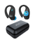 pTron Bassbuds Sports V2 TWS Earbuds, Built-in HD Mic for Clear Calls, 32Hrs Playtime, BT v5.1 Headphones with Deep Bass, Ergonomic Hook Design & IPX4 Water/Sweat Resistant (Jet Black & Blue)