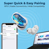 pTron Basspods P11 In-Ear TWS Earbuds with Built-in Mic, Mini Size, 24hrs Playtime, Pristine Sound, Movie/Music Modes, Bluetooth V5.1,Voice Assistant, Touch Control, Type-C Charging & IPX4 (Snow White)