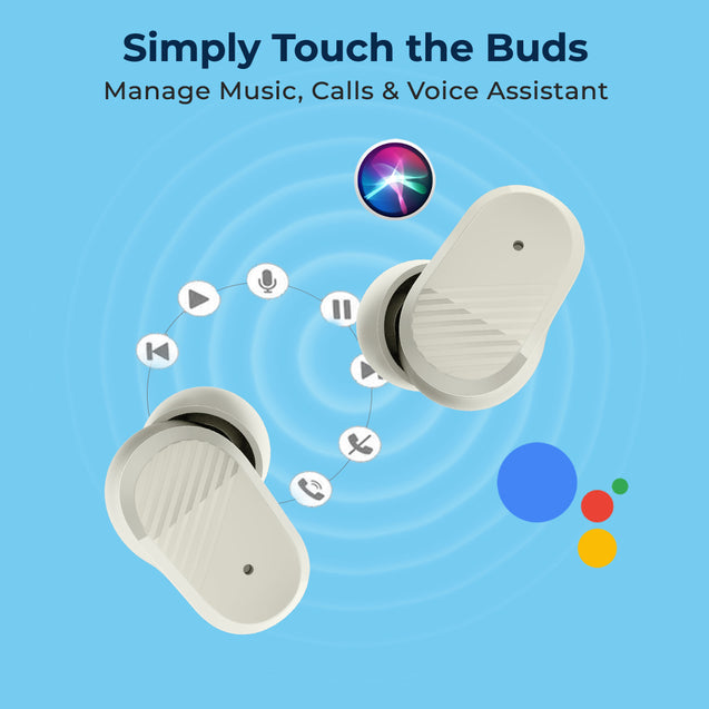 pTron Basspods P11 In-Ear TWS Earbuds with Built-in Mic, Mini Size, 24hrs Playtime, Pristine Sound, Movie/Music Modes, Bluetooth V5.1,Voice Assistant, Touch Control, Type-C Charging & IPX4 (Snow White)