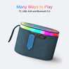 pTron Fusion Pop 12W Bluetooth Speaker with Pristine Sound, 10hrs Playback, Rhythmic RGB LEDs, Multi-Play Modes BT5.3/TF Card/USB/Aux-in, TWS Feature, Integrated Button Controls, Type-C Charging (Blue)
