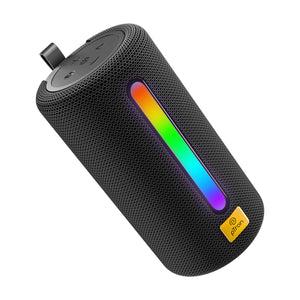 pTron Fusion Buzz 14W Bluetooth Speaker with Pristine Sound, 8hrs Playback, Rhythmic RGB LEDs, Multi-Play Modes BT5.3/TF Card/USB, TWS Feature, Integrated Button Controls, Type-C Charging (Black)